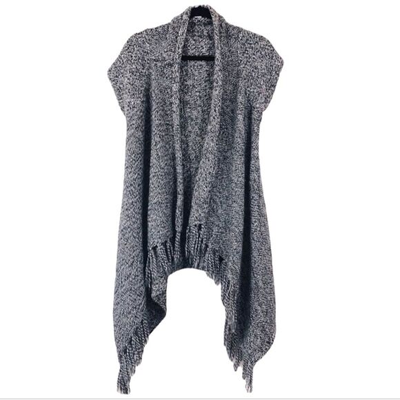 Design History Grey & White Poncho/Wrap Style Open Cardigan Sweater Size Small - Picture 1 of 5